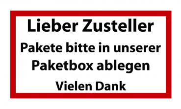Aufkleber In Paketbox ablegen